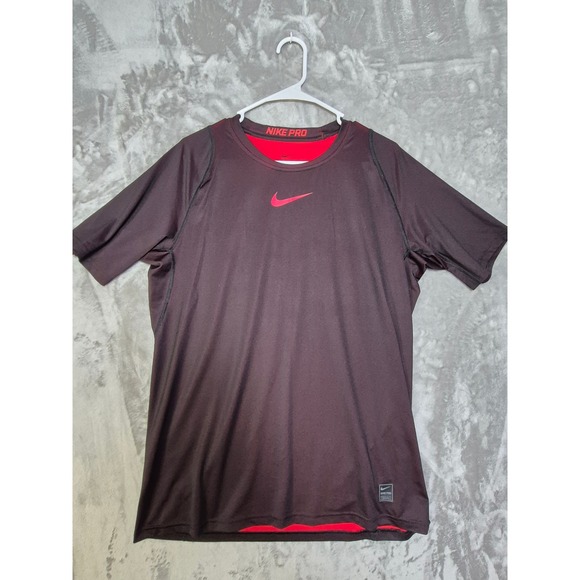 Nike Other - Nike Pro Dri-FIT Mens Fitted Training Shirt Burgundy Red AA1579-657 Large